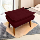 Puff Opala Retangular Para Sala E Quarto Suede Bordo - Jylcrom