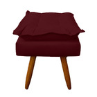 Puff Opala Retangular Para Sala E Quarto Suede Bordo - Jylcrom