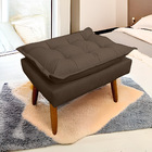 Puff Opala Retangular Para Sala E Quarto Suede Capuccino - Jy