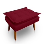 Puff Opala Retangular Para Sala E Quarto Suede Vermelho - Jyl