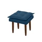 Puff Opala Retangular Sala E Quarto Bellamado Cor:azul Marinho