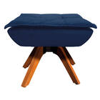Puff Opala Suede Azul Marinho Base Giratória Madeira Bnn Decor