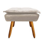Puff Opala Suede Bege Pés Palito Tana Decor