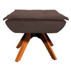 Puff Opala Suede Marrom Base Giratória Madeira Tana Decor