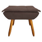 Puff Opala Suede Marrom Pés Palito Tana Decor