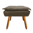 Puff Opala Suede Marrom Rato Pés Palito Tana Decor