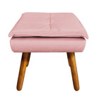 Puff Opala Veludo Rose Pés Palito Bnn Decor