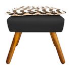 Puff Opala Zig Zag Bege D81 Com Suede Grafite Pés Palito Cast