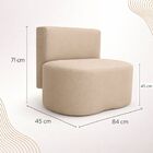 Puff Orgânico Feijão Com Encosto Curvo Redondo Sala Resistent