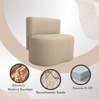 Puff Orgânico Feijão Com Encosto Curvo Redondo Sala Resistent