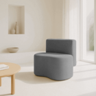 Puff Orgânico Feijão Com Encosto Curvo Redondo Sala Resistent