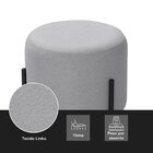 Puff Orgânico Redondo Califórnia Pés De Ferro Linho Cinza Cla