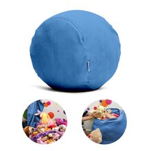 Puff Organizador Infantil Para Bichos De Pelúcia Azul Claro