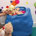 Puff Organizador Infantil Para Bichos De Pelúcia Azul Claro