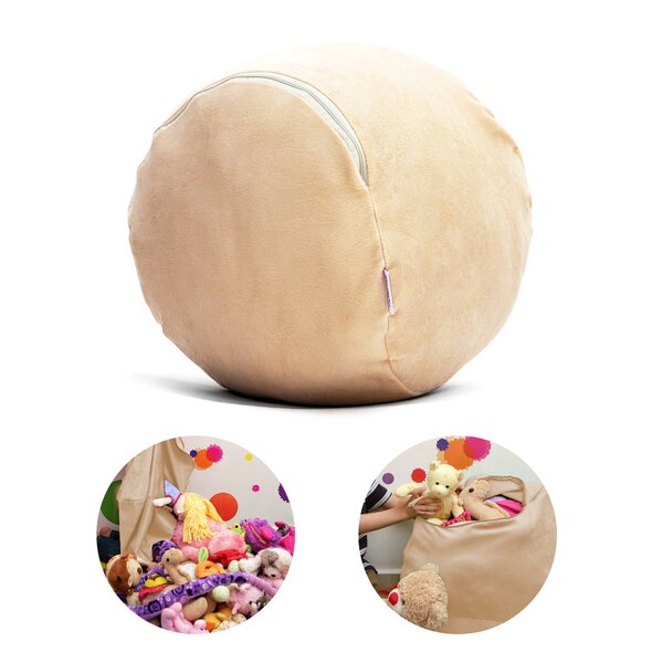 Puff Organizador Infantil Para Bichos De Pelúcia Bege