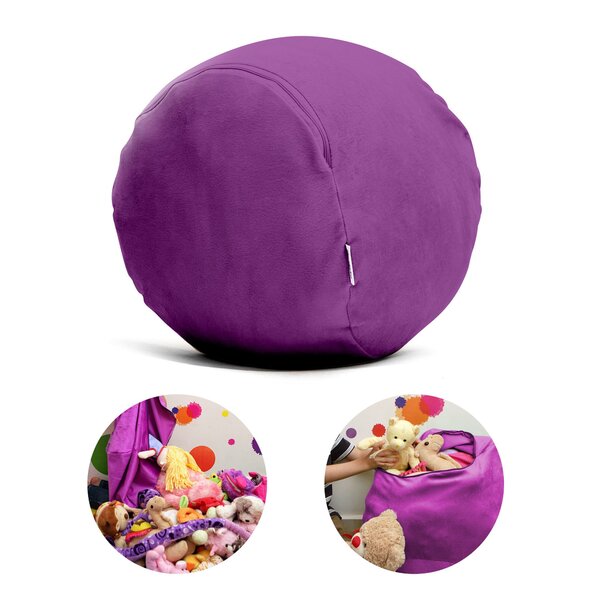 Puff Organizador Infantil Para Bichos De Pelúcia Roxo