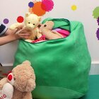 Puff Organizador Infantil Para Bichos De Pelúcia Verde