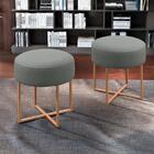 Puff Otávio Base Metálica Bronze