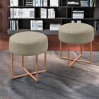 Puff Otávio Base Metálica Bronze