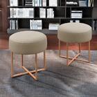 Puff Otávio Base Metálica Bronze