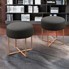 Puff Otávio Base Metálica Bronze