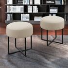 Puff Otávio Base Metálica Preta