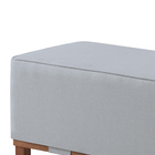 Puff Oxford De Madeira 80x40 Para Sala  Linho - Prata