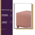Puff Oxford De Madeira 80x40 Para Sala  Linho - Salmão