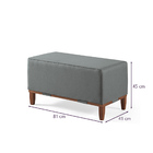 Puff Oxford De Madeira 80x40 Para Sala - Linho Chumbo