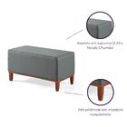 Puff Oxford De Madeira 80x40 Para Sala - Linho Chumbo