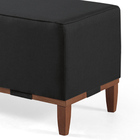 Puff Oxford De Madeira 80x40 Para Sala - Linho Preto