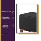 Puff Oxford De Madeira 80x40 Para Sala - Linho Preto
