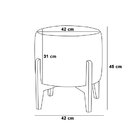 Puff Paloma Luxo Madeira Maciça Tecido Suede Premium Preto