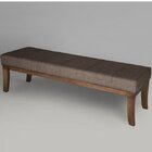 Puff Para Quarto 100cm Veludo Pés Imbuia Lúcia  Marrom/imbuia