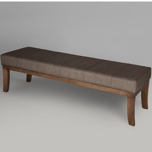 Puff Para Quarto 100cm Veludo Pés Imbuia Lúcia  Marrom/imbuia