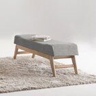 Puff Para Quarto 140cm Linho Requadro Horus  Cinza/natural