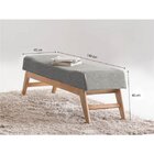 Puff Para Quarto 140cm Linho Requadro Horus  Cinza/natural