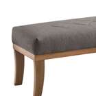 Puff Para Quarto 140cm Veludo Theo  Cinza/natural