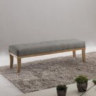 Puff Para Quarto 140cm Veludo Theo  Cinza/natural