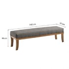 Puff Para Quarto 140cm Veludo Theo  Cinza/natural