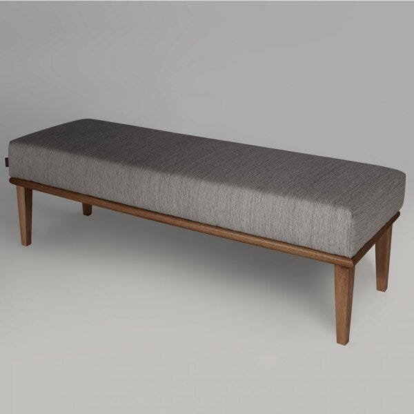 Puff Para Quarto 160cm Grazi Sofáni Cinza/imbuia