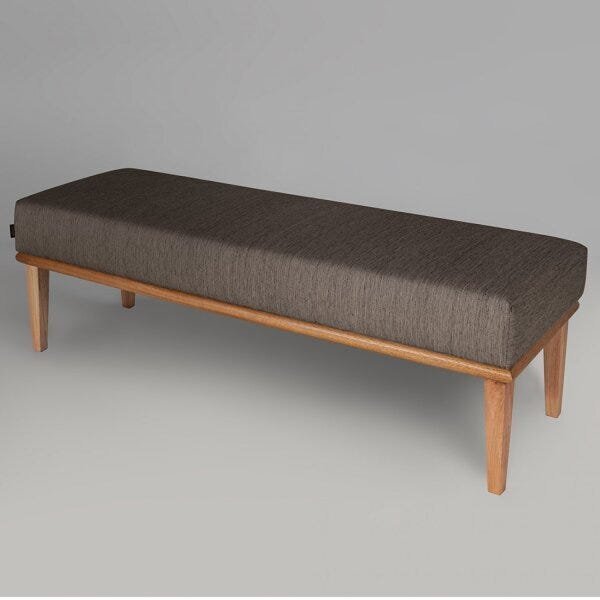 Puff Para Quarto Veludo 100cm Grazi  Marrom/natural