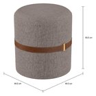 Puff Para Sala De Estar  Em Linho Aston Cinza/marrom