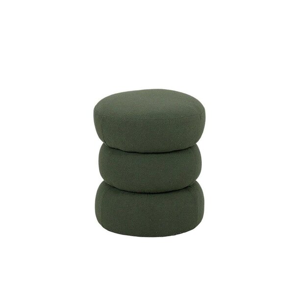 Puff Para Sala De Estar Bouclê Alma Verde Stone