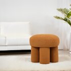 Puff Para Sala De Estar Bouclê Conexão Amarelo Ocre