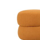 Puff Para Sala De Estar Bouclê Respiro Amarelo Ocre