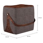 Puff Para Sala De Estar Em Linho Bag Marrom/preto