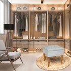 Puff Para Sala De Estar Em Madeira Maciça Anna Branco