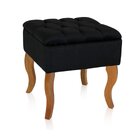 Puff Para Sala De Estar Em Madeira Maciça Anna Preto