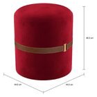 Puff Para Sala De Estar Em Veludo Aston Vermelho